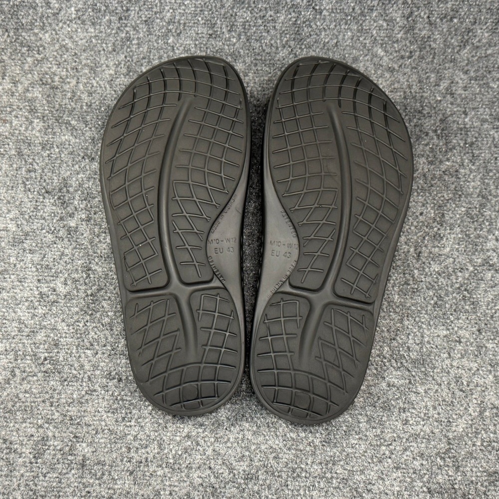 Oofos OOahh Sport Slide Sandals Men's 10 Black Athletic Running Recovery Beach - Picture 10 of 12